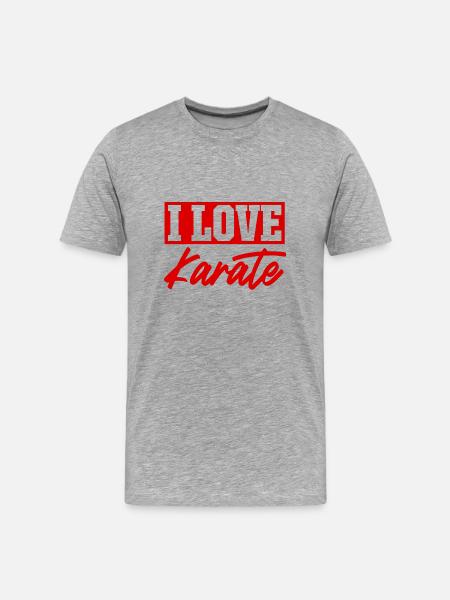I love karate - Men's Premium Organic T-Shirt - heather grey