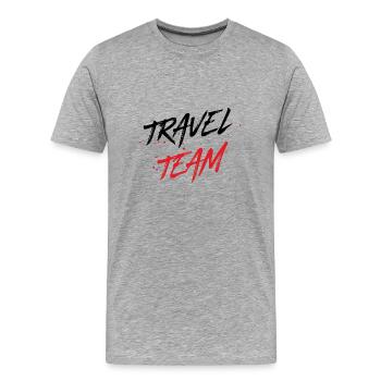Travel Team - Männer Premium Bio T-Shirt - Grau meliert - Vorne - Damien (186cm)