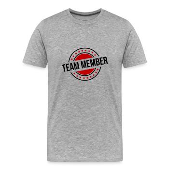 Membres de l’équipe - T-shirt bio Premium Homme - gris chiné - Devant - Damien (186cm)
