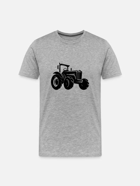 Traktor Bauer Farmer Symbol - Männer Premium Bio T-Shirt - Grau meliert