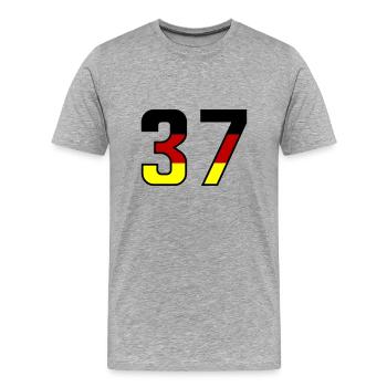 37 Symbole numérique Allemagne - T-shirt bio Premium Homme - gris chiné - Devant - Damien (186cm)