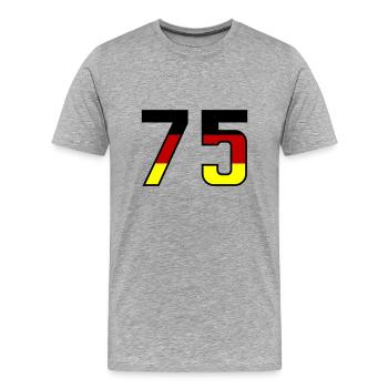 Symbole de numéro 75 Allemagne - T-shirt bio Premium Homme - gris chiné - Devant - Damien (186cm)