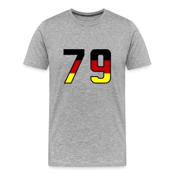 79 Symbole numérique Allemagne - T-shirt bio Premium Homme - gris chiné - Devant - Damien (186cm)