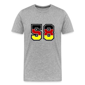 58 Symbole numérique Allemagne - T-shirt bio Premium Homme - gris chiné - Devant - Damien (186cm)