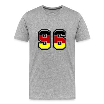 96 Symbole numérique Allemagne - T-shirt bio Premium Homme - gris chiné - Devant - Damien (186cm)