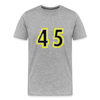 45 Number College - Men's Premium Organic T-Shirt - heather grey - Front - Damien (186cm)