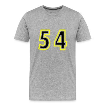 54 Number College - Men's Premium Organic T-Shirt - heather grey - Front - Damien (186cm)
