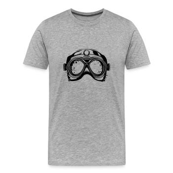 Taucherbrille Diving Scuba Symbol - Männer Premium Bio T-Shirt - Grau meliert - Vorne - Damien (186cm)