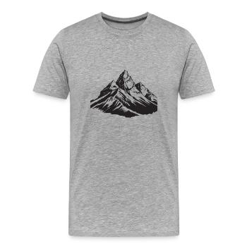 Mountains Symbol Silhouette - Men's Premium Organic T-Shirt - heather grey - Front - Damien (186cm)