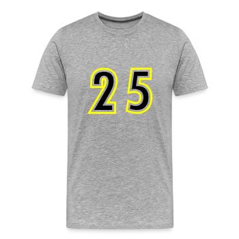 25 Number College - Men's Premium Organic T-Shirt - heather grey - Front - Damien (186cm)