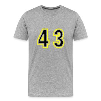 43 Number College - Men's Premium Organic T-Shirt - heather grey - Front - Damien (186cm)