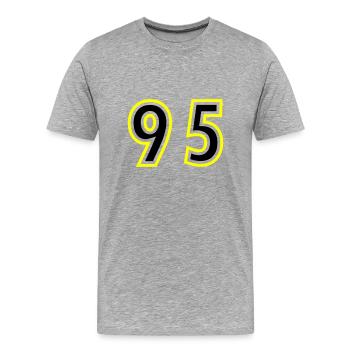 95 Nombre Collège - T-shirt bio Premium Homme - gris chiné - Devant - Damien (186cm)