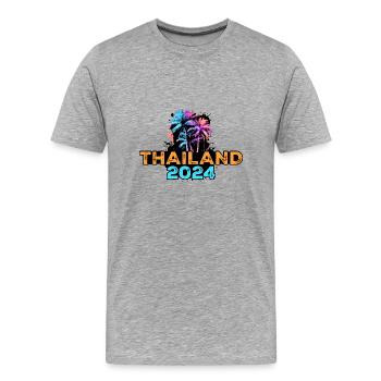 Tournée Thaïlande 2024 - T-shirt bio Premium Homme - gris chiné - Devant - Damien (186cm)