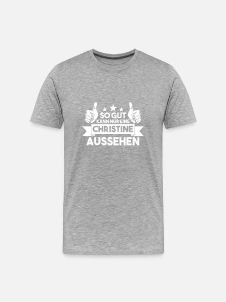 Christine - Männer Premium Bio T-Shirt - Grau meliert