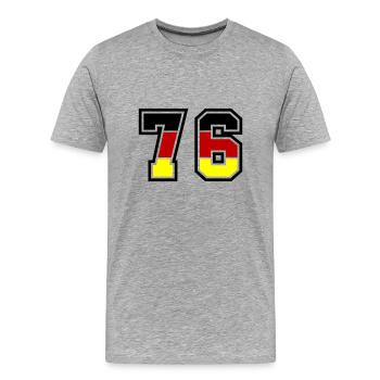 76 Symbole numérique Allemagne - T-shirt bio Premium Homme - gris chiné - Devant - Damien (186cm)