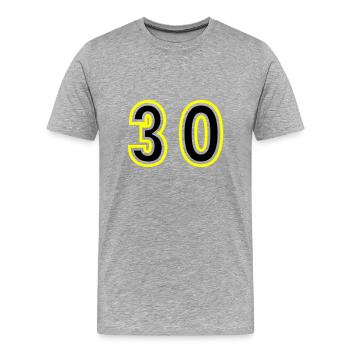 30 Number College - Men's Premium Organic T-Shirt - heather grey - Front - Damien (186cm)