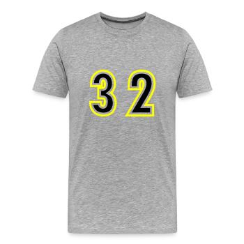 32 Number College - Men's Premium Organic T-Shirt - heather grey - Front - Damien (186cm)