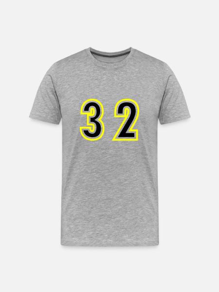 32 Number College - Men's Premium Organic T-Shirt - heather grey
