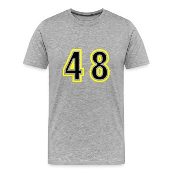 48 Number College - Men's Premium Organic T-Shirt - heather grey - Front - Damien (186cm)