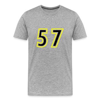 57 Nombre Collège - T-shirt bio Premium Homme - gris chiné - Devant - Damien (186cm)
