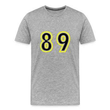 89 Number College - Men's Premium Organic T-Shirt - heather grey - Front - Damien (186cm)