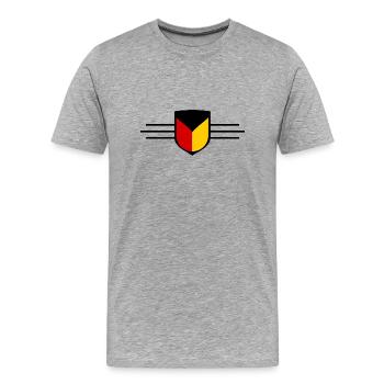 The German Land - Men's Premium Organic T-Shirt - heather grey - Front - Damien (186cm)