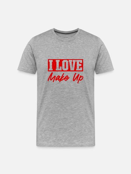 I love makeup - Men's Premium Organic T-Shirt - heather grey