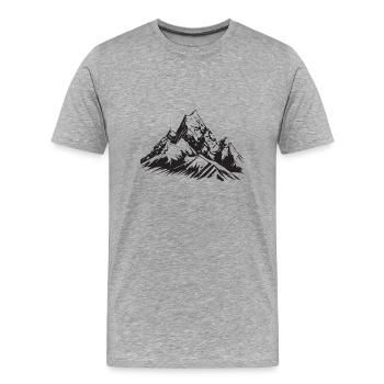 Mountains, Alps, Nature - Men's Premium Organic T-Shirt - heather grey - Front - Damien (186cm)