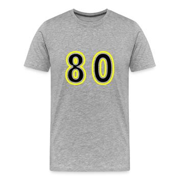 80 Zahl College - Männer Premium Bio T-Shirt - Grau meliert - Vorne - Damien (186cm)