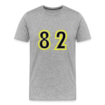 82 Nombre Collège - T-shirt bio Premium Homme - gris chiné - Devant - Damien (186cm)