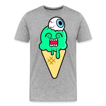 Funky Ice Cream - Men's Premium Organic T-Shirt - heather grey - Front - Damien (186cm)