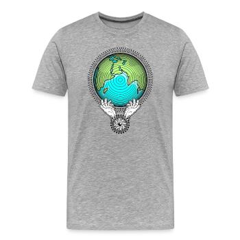 Sauver notre planète Terre Protection de la nature Protection de l’environnement - T-shirt bio Premium Homme - gris chiné - Devant - Damien (186cm)