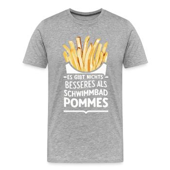 Pommes Frites Fritten Fast Food - Männer Premium Bio T-Shirt - Grau meliert - Vorne - Damien (186cm)