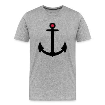 Anker - Männer Premium Bio T-Shirt - Grau meliert - Vorne - Damien (186cm)