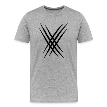 Kratzer - Männer Premium Bio T-Shirt - Grau meliert - Vorne - Damien (186cm)