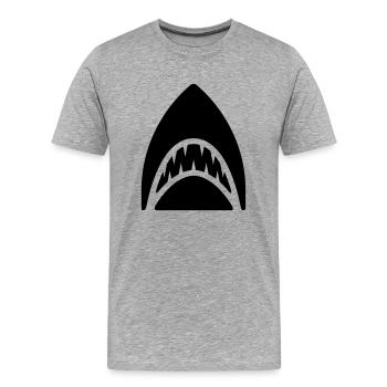 Hai - Männer Premium Bio T-Shirt - Grau meliert - Vorne - Damien (186cm)