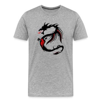 Drachen Tribal Tattoo Form 2004 Uuuuuuuuuu w - Männer Premium Bio T-Shirt - Grau meliert - Vorne - Damien (186cm)