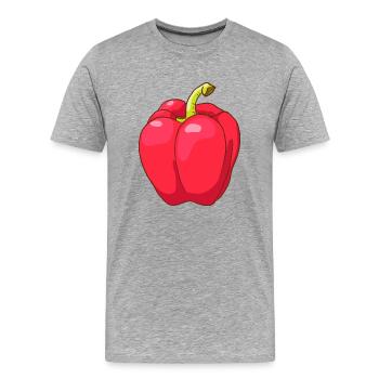 Poivron rouge - T-shirt bio Premium Homme - gris chiné - Devant - Damien (186cm)