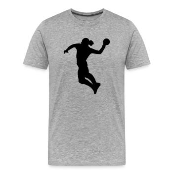 Handball female eu - Men's Premium Organic T-Shirt - heather grey - Front - Damien (186cm)