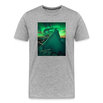 aurora - Men's Premium Organic T-Shirt - heather grey - Front - Damien (186cm)