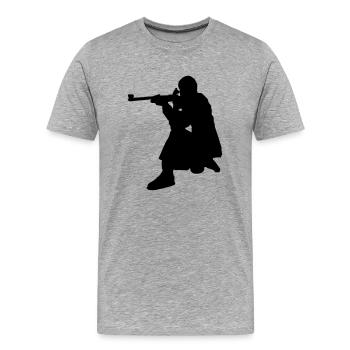 sniper - Men's Premium Organic T-Shirt - heather grey - Front - Damien (186cm)