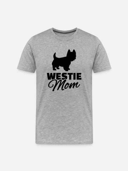 Westie - Männer Premium Bio T-Shirt - Grau meliert