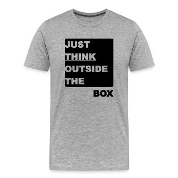 Think outside the box - Men's Premium Organic T-Shirt - heather grey - Front - Damien (186cm)