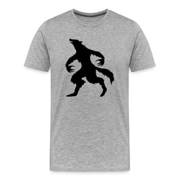 Loup-garou - T-shirt bio Premium Homme - gris chiné - Devant - Damien (186cm)