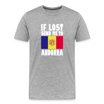 Andorra Flagge Spruch - Männer Premium Bio T-Shirt - Grau meliert - Vorne - Damien (186cm)