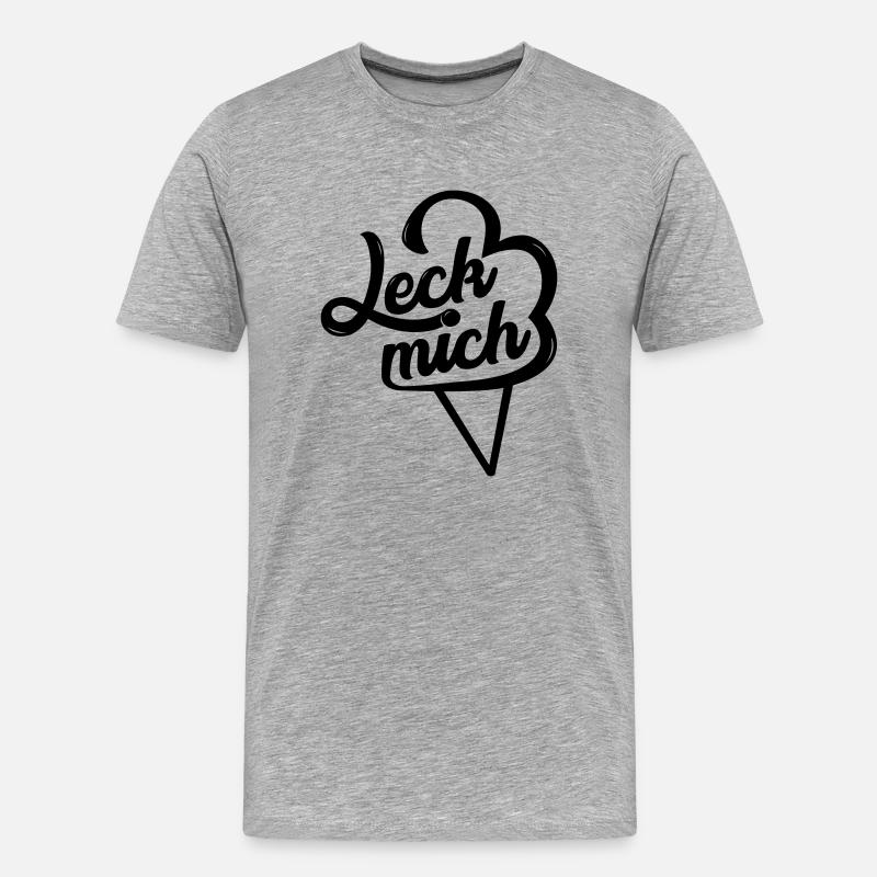 Leck mich am Eis - Männer Premium Bio T-Shirt - Grau meliert