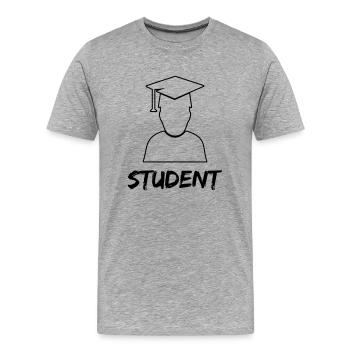 Diplôme d’étudiant - T-shirt bio Premium Homme - gris chiné - Devant - Damien (186cm)