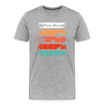 Miami Beach Shirt - Männer Premium Bio T-Shirt - Grau meliert - Vorne - Damien (186cm)