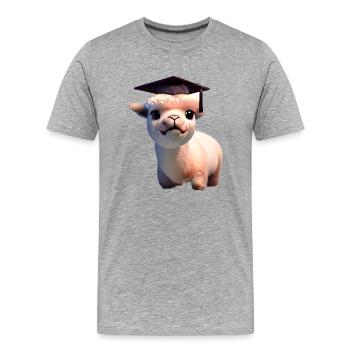 Bachelor Alpaca Studies Graduate School Leaving Certificate - Men's Premium Organic T-Shirt - heather grey - Front - Damien (186cm)