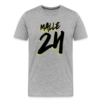 Malle 24 Mallorca - T-shirt bio Premium Homme - gris chiné - Devant - Damien (186cm)